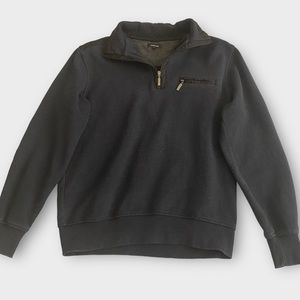 Codice Men’s Sweater Large Quarter Zip Quilted Trim Mock Neck Elbow Patch